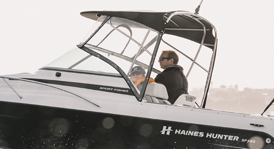 Bimini Top, Folding w/Clears | Haines Hunter