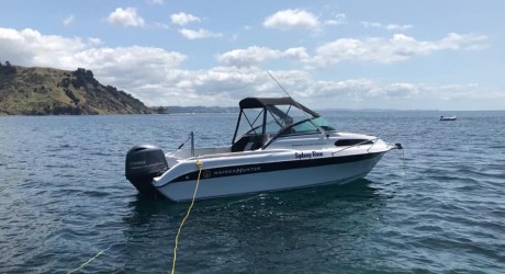 We have a SF545 (LE) which is a great family boat, we do water sports and fishing from it. It has a very reassuring ride which provide confidence for family and friends who come out with us to enjoy the Hauraki Gulf and wider a field.
It’s unrivalled in its size, I have had a few other Aluminium and Fibreglass boats and this boat seams the most balanced in terms with of usability and performance.
We have had a Balex fitted which makes the the launch and retrieval a breeze, can leave the family in the boat and have a very stress free experience.
Our kids love spending time out and on the water with their friends and anything which keeps them away from devices is a winner. | Haines hunter