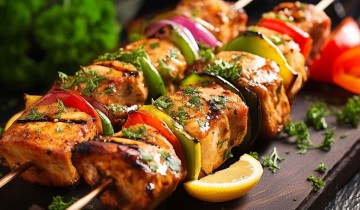 Marinated Grilled Fish & Veggie Kebabs | Haines Hunter