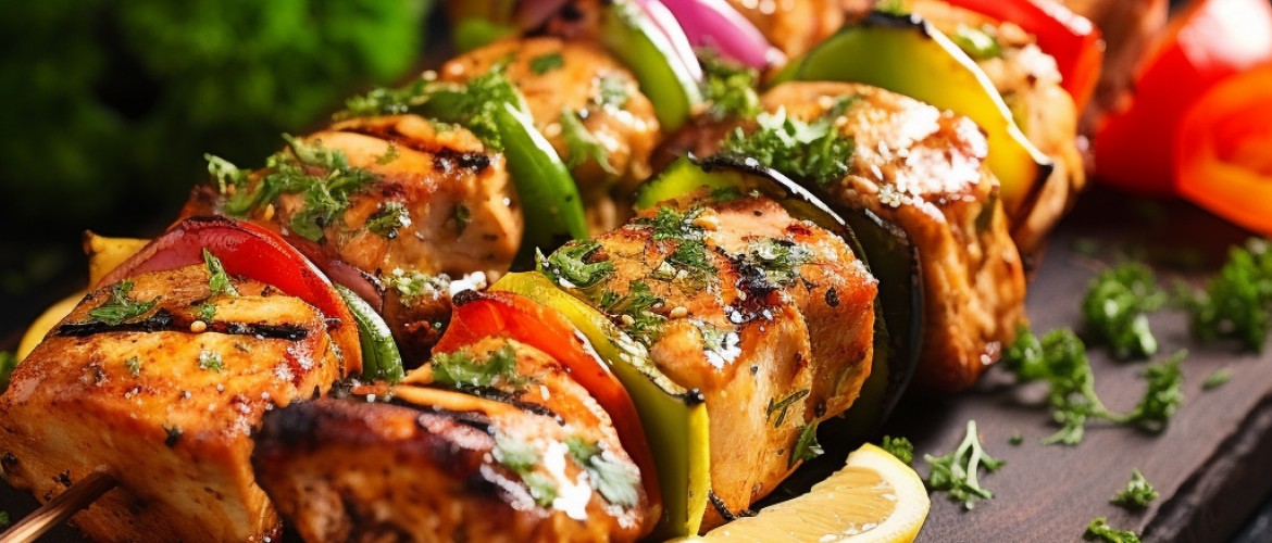 Marinated Grilled Fish & Veggie Kebabs | Haines Hunter