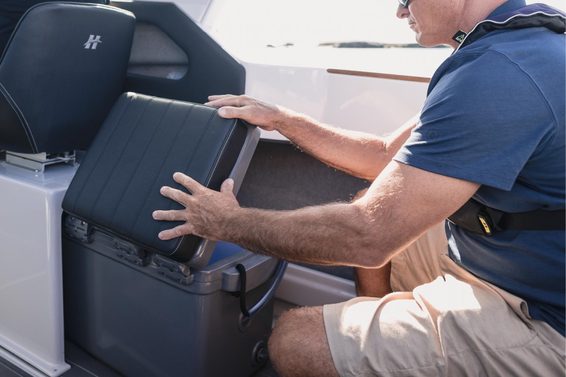 Keep that catch fresh with a drivers side under the seat chilly bin! | Haines Hunter